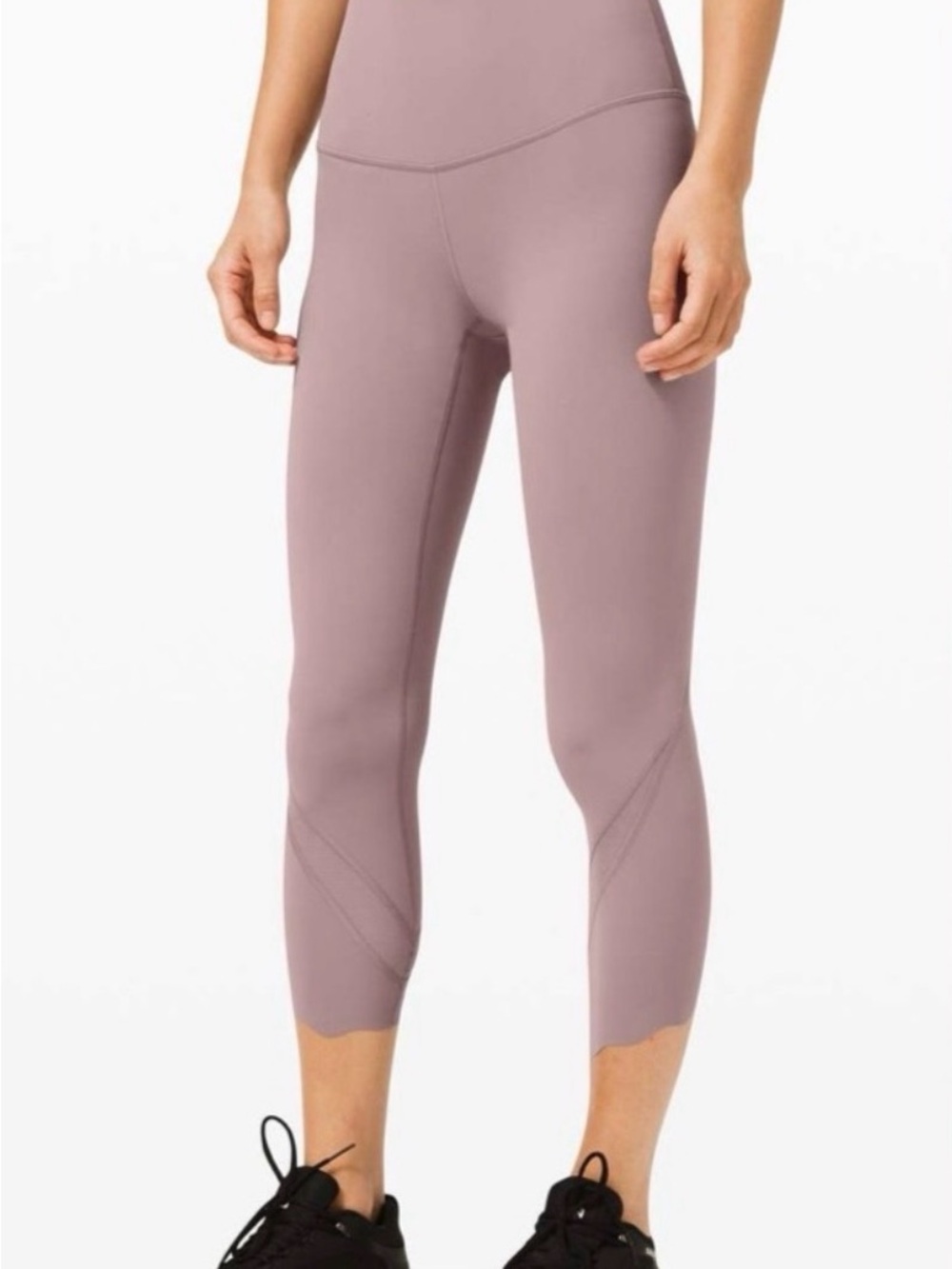 Lululemon Wunder Under High-Rise Mauve Scalloped Edge Leggings